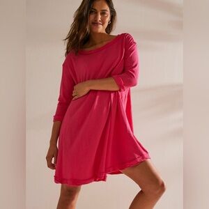 FP Beach Bright Pink Lightweight Swing Dress